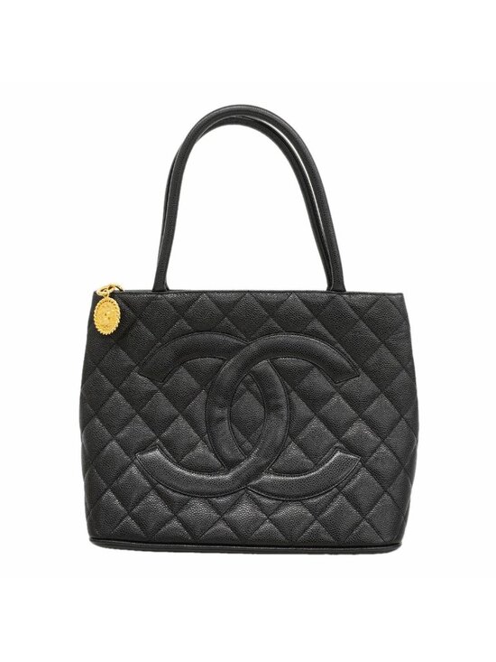 Chanel Handbags - Chanel Tote Bag Reissue Caviar Leather Black Gold